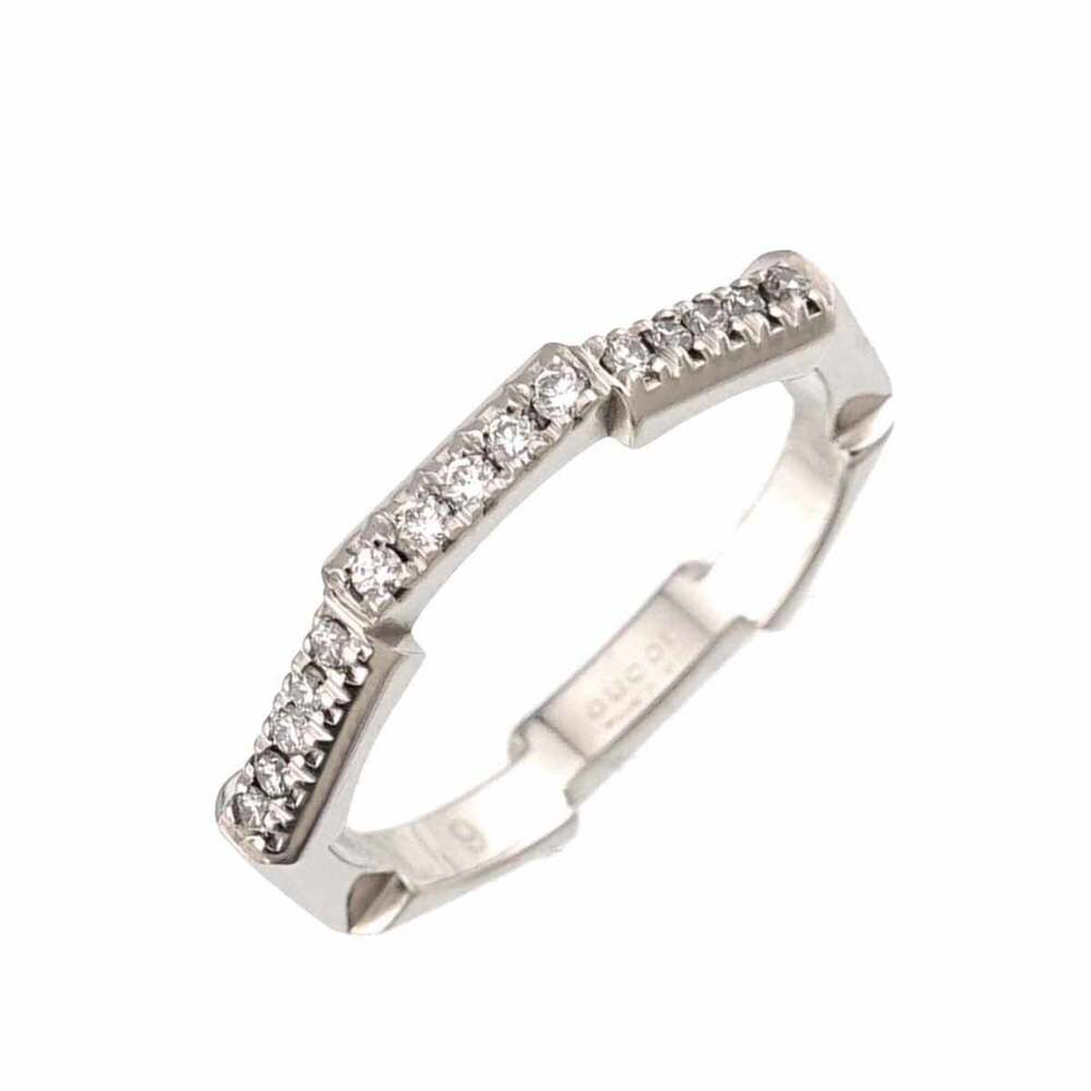 Gucci Link to Love #9 Ring, Diamond, Platinum (Pt)